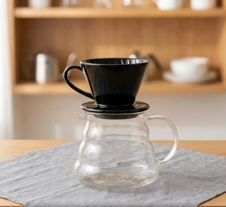 V60 dripper keramik dan server kaca